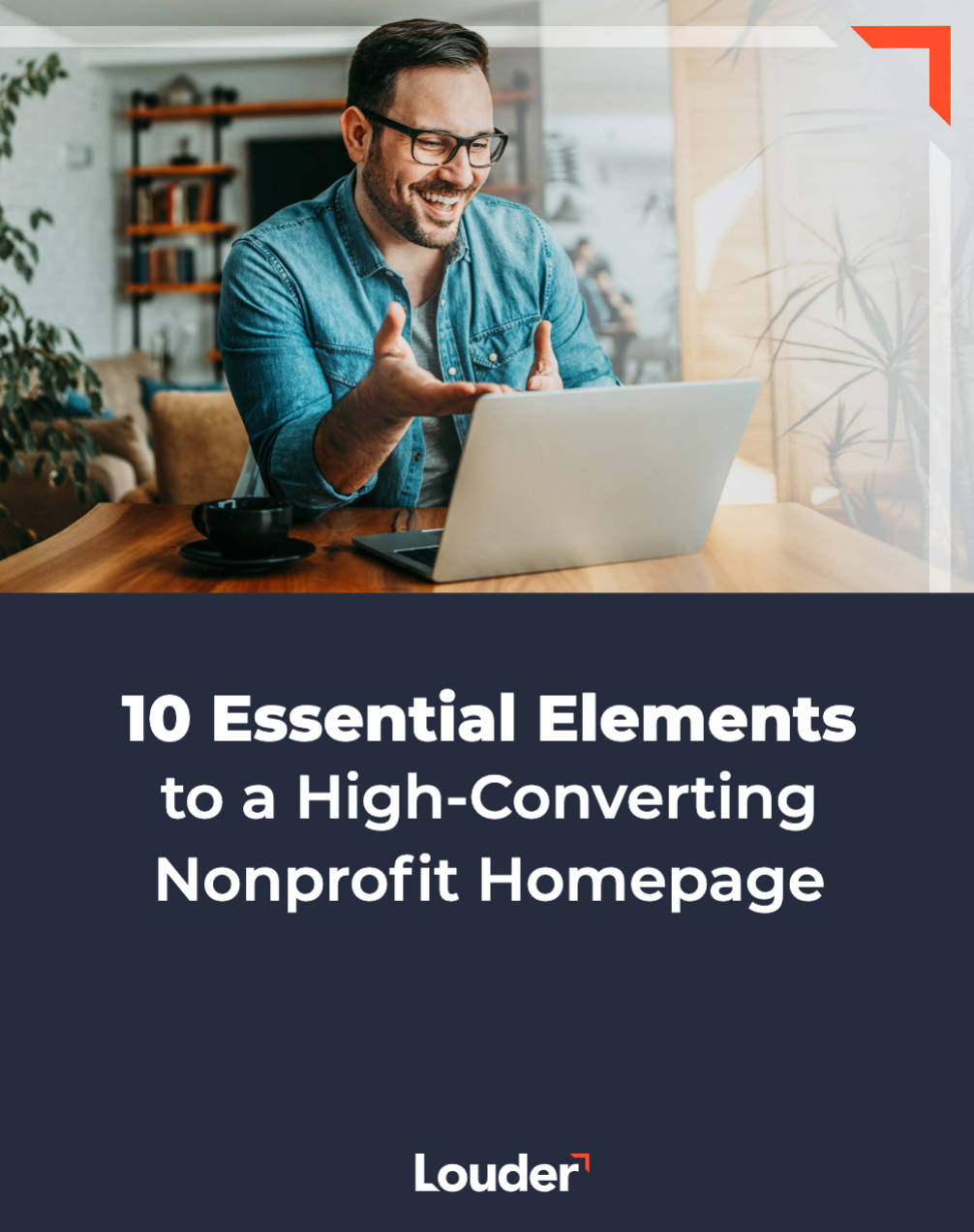 The cover of the guide: 10 Essential Elements to a High-Converting Nonprofit Homepage