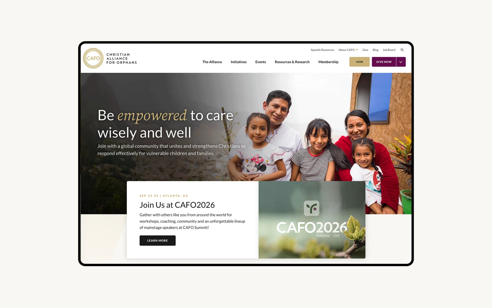 The Christian Alliance for Orphans (CAFO) website