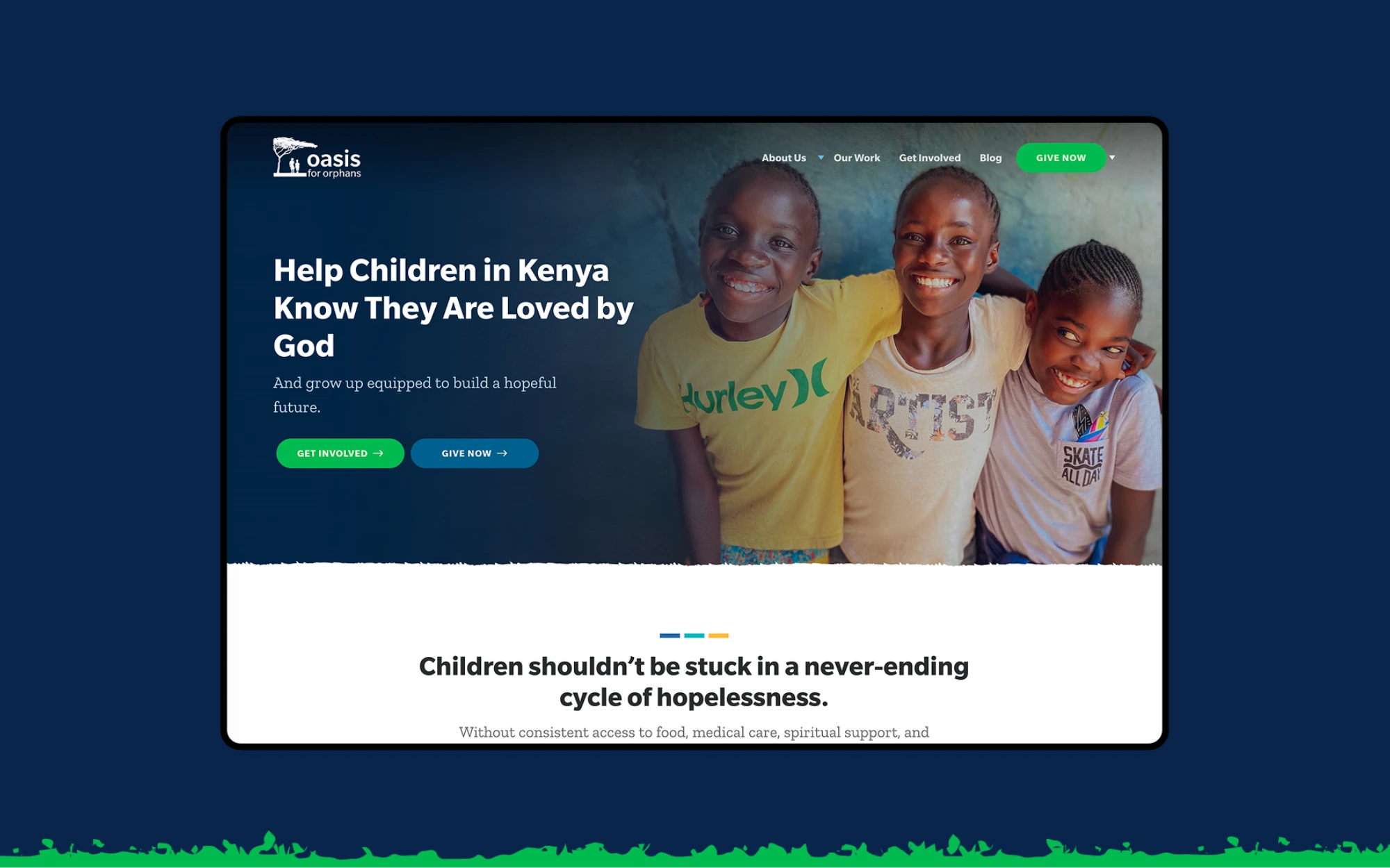 The Oasis for Orphans website